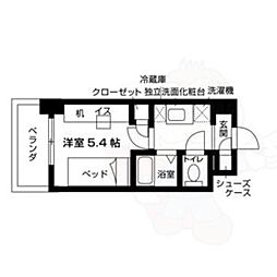 S-RESIDENCE京都竹田dormitory 3階1Kの間取り