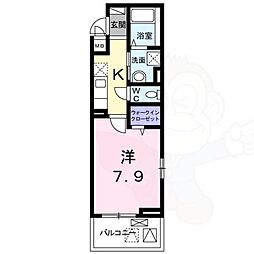 maison mint 3階1Kの間取り