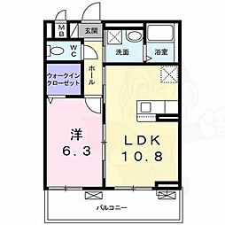 プレッソ・ロート2 3階1LDKの間取り