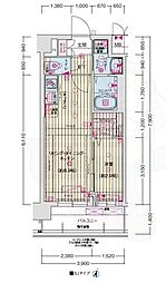 京都市南区東九条南石田町マンション 1LDKの間取図画像