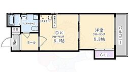 K’z ALLAY 5階1DKの間取り