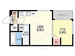 S＆L花園 3階1LDKの間取り