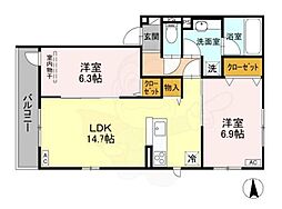 エンラージ西院 2階/-