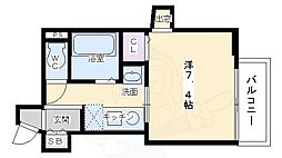 KDXレジデンス西院 3階1Kの間取り