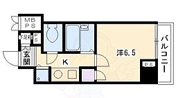 リーガル京都河原町3 3階1Kの間取り