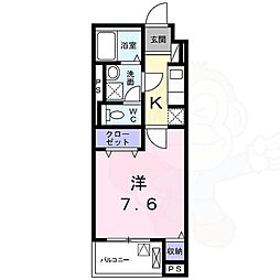 JR東海道・山陽本線 桂川駅 徒歩12分の賃貸マンション 4階1Kの間取り