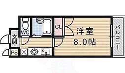 サンヴェール七條 2階1Kの間取り