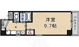 HGY富小路 2階1Kの間取り