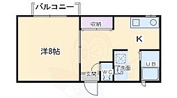 どんぐりハウス 1階1Kの間取り