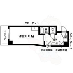 HGY富小路 2階1Kの間取り