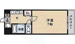 アービス桂 2階1Kの間取り