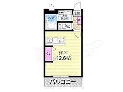 シャルレ11番館 4階1Kの間取り