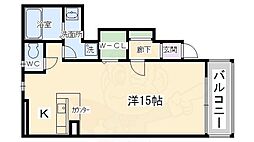 イグレック藤の森 1階ワンルームの間取り