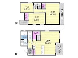 GOMON MOMOYAMA S棟 1階3LDKの間取り