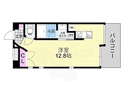 アーバネックス北大路 2階1LDKの間取り