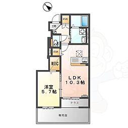 フィラーレ藤 1階1LDKの間取り