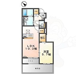 フィラーレ藤 1階1LDKの間取り