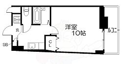 京阪本線 出町柳駅 徒歩15分の賃貸マンション 4階1Kの間取り
