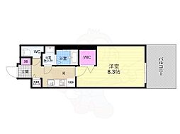 ベラジオ雅び京都洛北ガーデン 1Kの間取図画像