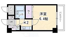 ライオンズマンション四条烏丸 7階1Kの間取り