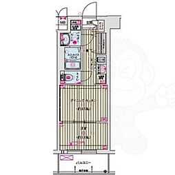 レシオス京都嵯峨野 1DKの間取図画像