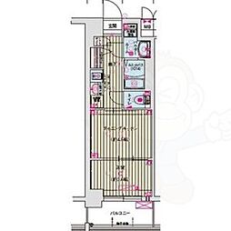 レシオス京都嵯峨野 1DKの間取図画像