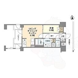 京都市下京区幸竹町マンション 1LDKの間取図画像