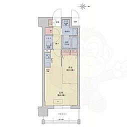 リシュドール梅小路 1LDKの間取図画像