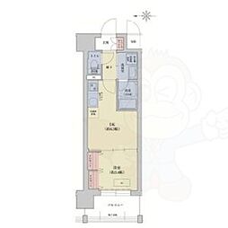 リシュドール梅小路 1DKの間取図画像