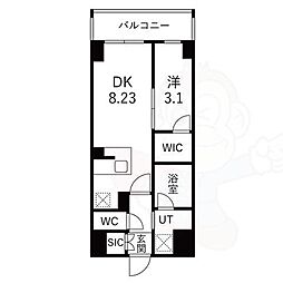 LW京都桜邸 1DKの間取図画像