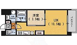 UniE'terna京都壬生 1LDKの間取図画像