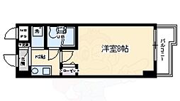 パラドール西院パート1 1Kの間取図画像
