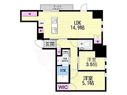 STANDZ京都二条 2LDKの間取図画像