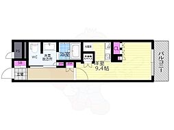 リーガル京都烏丸東 1Kの間取図画像