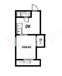 Stable勧修寺 1DKの間取図画像
