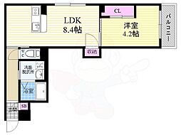 プログレーッソ西ノ京 1LDKの間取図画像