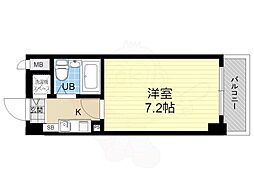 アルテハイム二条城 1Kの間取図画像
