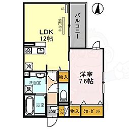 ラネージュ 1LDKの間取図画像