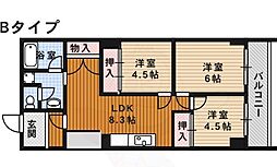 ファーストコート今出川北 3LDKの間取図画像