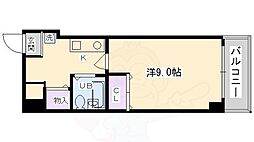 メロディーハイム松原 1Kの間取図画像
