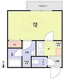 attrice太秦 1Kの間取図画像