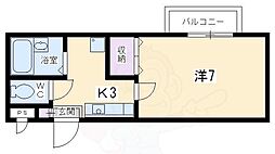 アンプルールブァ下梅屋 1Kの間取図画像