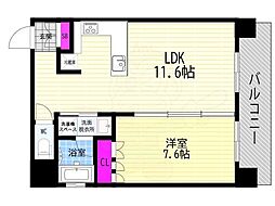 リーガル京都御所西V 1LDKの間取図画像