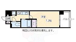 プレサンス京都四条烏丸クロス 1Kの間取図画像
