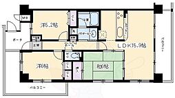 ジオ四条桂川ブライトコア 3LDKの間取図画像