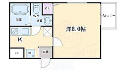 リヴェール京都三条 1Kの間取図画像