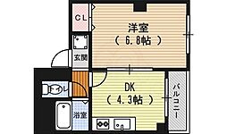 ホワイトクレステ 1DKの間取図画像