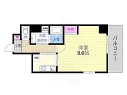 リバティー四条烏丸 ワンルームの間取図画像