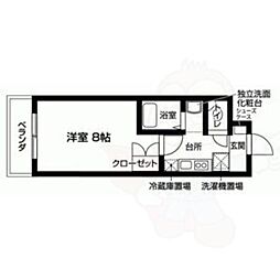 ファインブルーム伏見稲荷 1Kの間取図画像