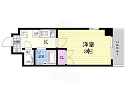 ラフィーネ御所西 1Kの間取図画像